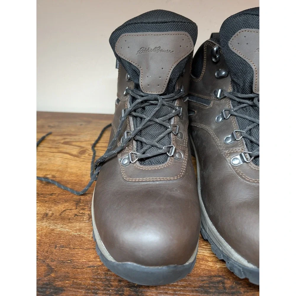 Eddie Bauer Everett Brown Leather Hiking Boots Mens 13‎ M Trail Outdoor